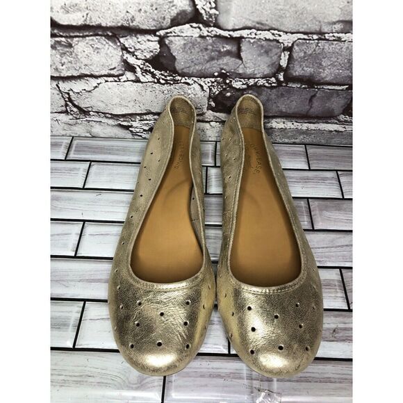Kork Ease Metallic Gold Leather Perforated Ballet Flats Shoes Women Sz 11M US/43 - Picture 11 of 16